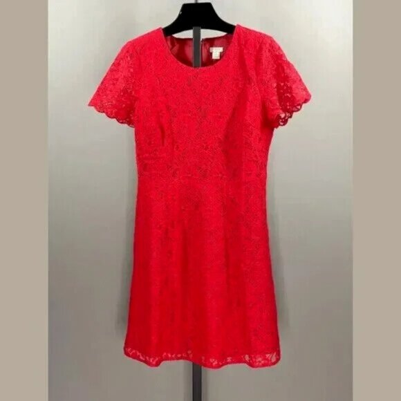 J. Crew Dresses & Skirts - NEW J Crew Dress Womens 6 red floral lace colorful preppy holiday cocktail